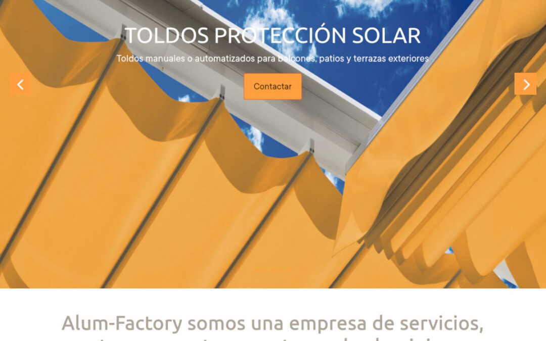 Página web para empresa de carpintería en aluminios, acristalamientos y toldos motorizados en Terrassa